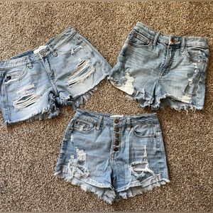 Distressed Denim Women’s Shorts- Kan Kan, AE, Altar’d State- Size 25